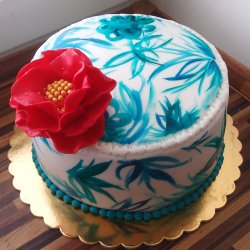 Malovaný tyrkysový dortík